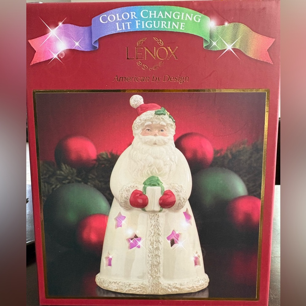 Lenox Festive Santa with Red and Green Details